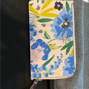 kate spade Floral Zip Wristlet in Blue, Yellow & Green